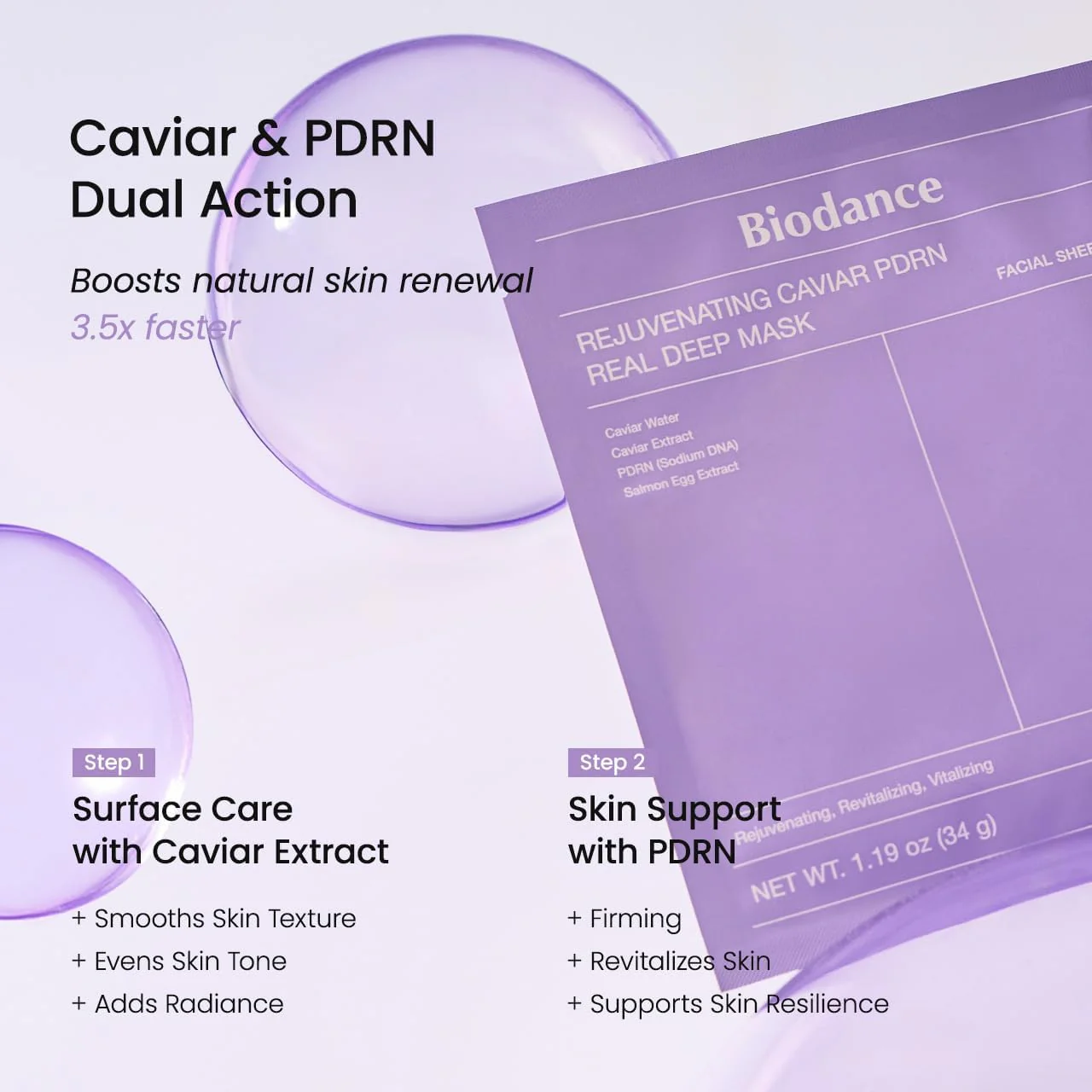 BIODANCE Rejuvenating Caviar PDRN Real Deep Mask (1ea) - Image 6