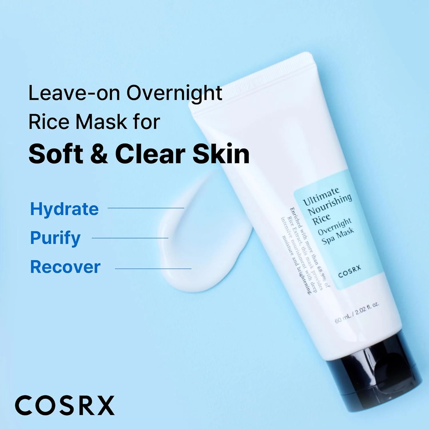 COSRX Ultimate Nourishing Rice Overnight Mask 60ml - Image 3
